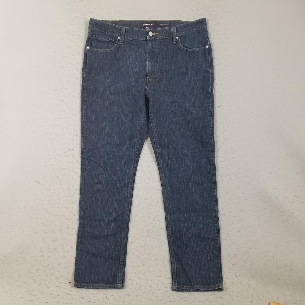 Michael Kors Grant Classic Fit Jeans Mens 36x30 Blue Medium Wash Stretch Denim
